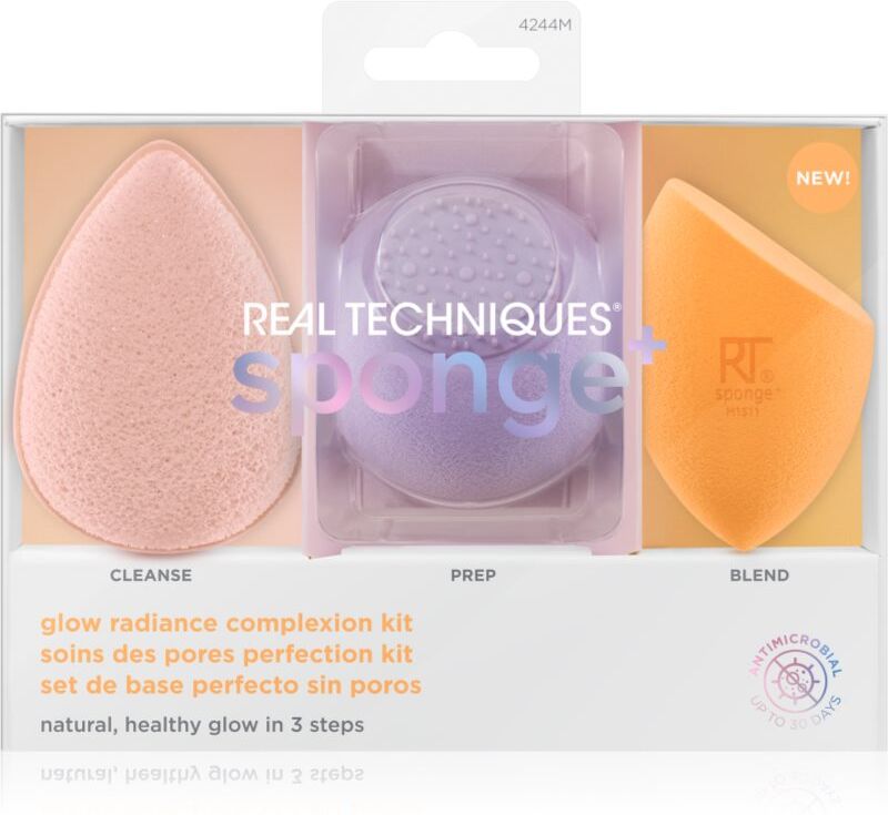 Real Techniques Sponge+ Glow Radiance applicator set for the perfect look