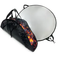 Relaxdays Feuerfeste Unterlage Grill & Feuerschale Schwarz,Silber
