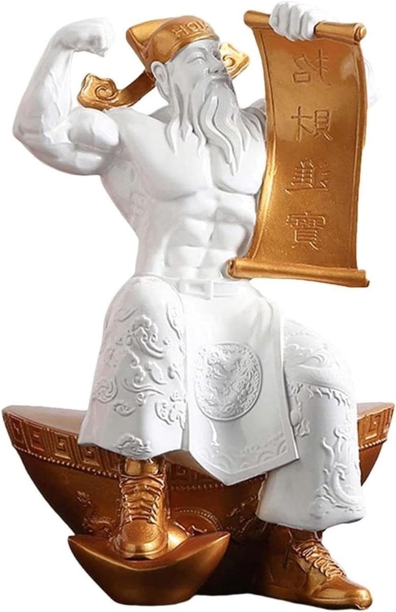 Decoratief Hars Beeldje - Levensgetrouwe Sculptuur voor Tafeldecoratie - Rood Wit