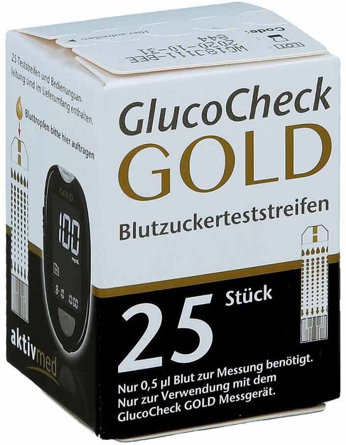 Gluco Check Gold Blutzuckerteststreifen 25stk