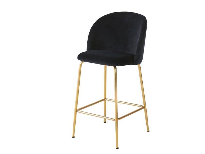 Chaise pour îlot central en velours noir H65