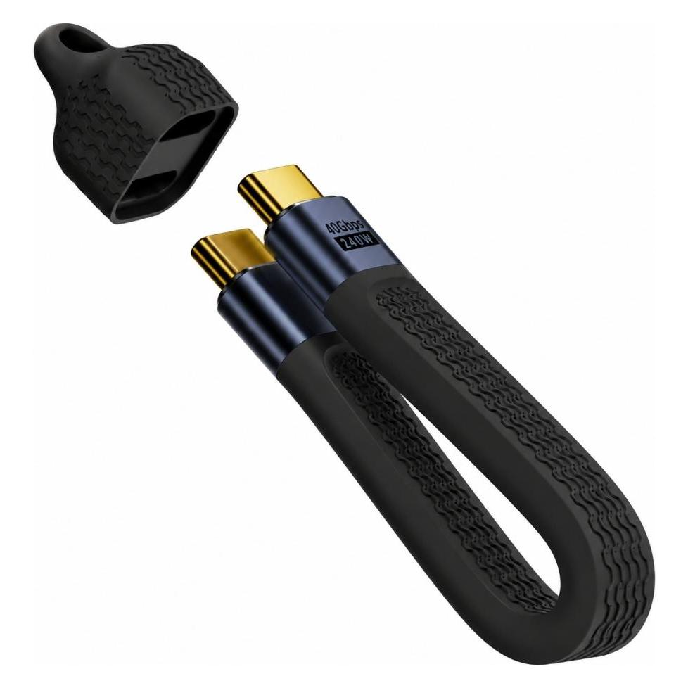 PowerGuard USB-C Schlüsselanhänger Kabel USB4 240W 40Gbps 8K (0.12 m, USB 4, 240 W) (00036239)
