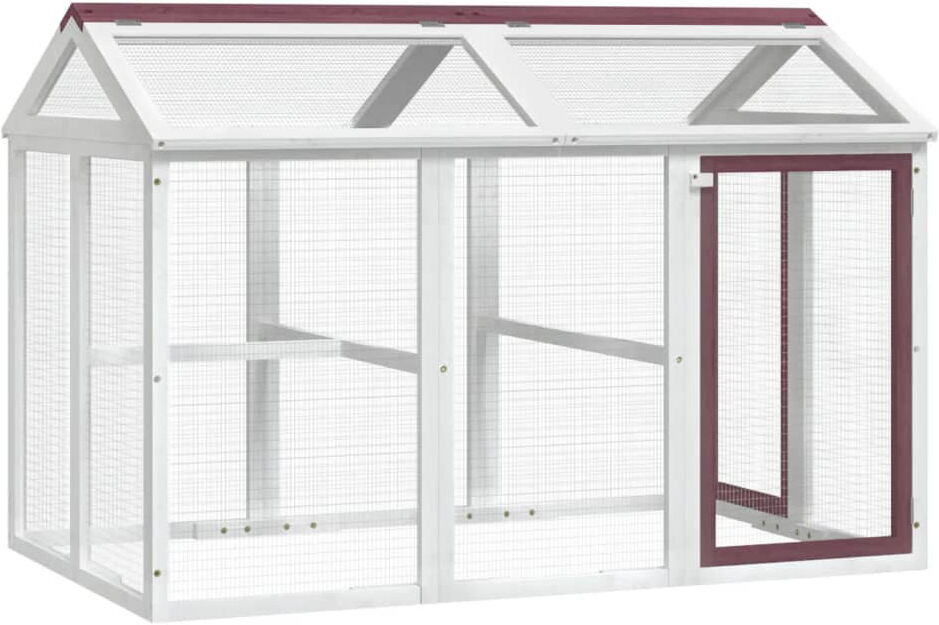 Archie & Oscar Encore Weather Resistant Small Animal Hutch Mocha/White 104cm H X 141cm W X 94cm D