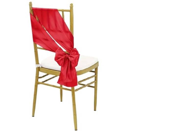Stuhlschleifen für Hochzeiten 10/50 stücke Satin Stuhl Schärpen Bogen Hochzeit Knoten Band Krawatten for Party Event Hotel Bankett Liefert Hause Dekorationen(Red,50pcs)