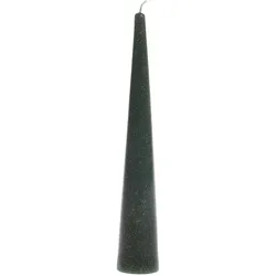 Chic Antique Stumpenkerze Kegel mit Glitzer, H25/Ø 4 cm, olive