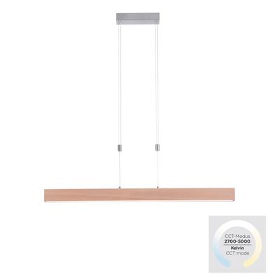 JUST LIGHT LED Deckenleuchte "AMANDA", braun (holzfarben), 1, 1 Stk., Leuchten, dimmbar über Touchdimmer, LED Pendelleuchte Pendellampe Esszimmerlampe Pendelleuchte