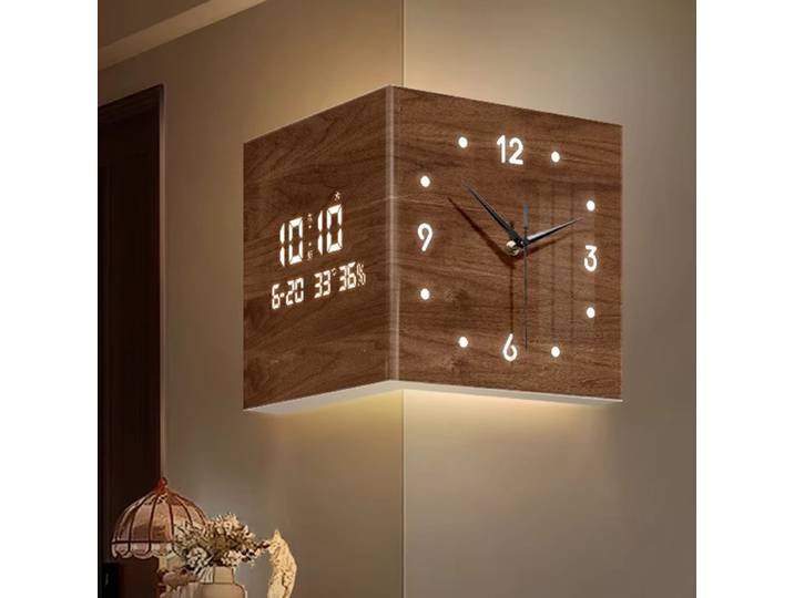 Horloges murales modernes salon grande horloge d'angle élégante horloge murale numérique Led calendrier électronique horloges silencieuses décor à la maison