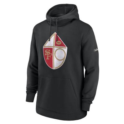 Kapuzenpullover NIKE "Nike Hoodie San Francisco 49ers Nike", Damen, Gr. M, schwarz, 82% Baumwolle, 18% Polyester, Pullover Kapuzenpullover