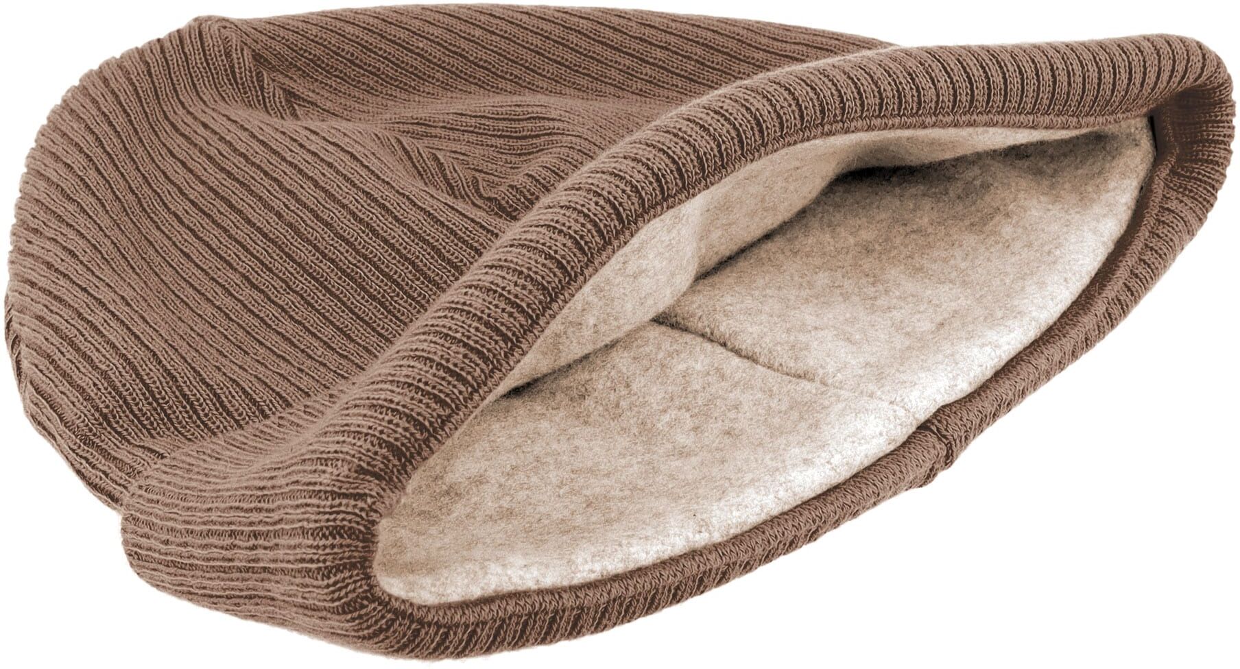 Beanie MAXIMO, Kinder, Gr. 55, grau (fungi), Fleece, Baumwolle, unifarben, Mützen Beanie, aus Baumwolle, wärmend, gefüttert, unifarben fungi 55