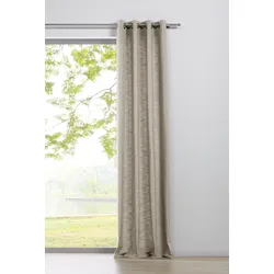 Ondeco Ösenschal Blickdicht Schals Gardinen Öse Ösengadine Vorhänge 1er Set Farbe: Beige, Größe: 135x300 cm