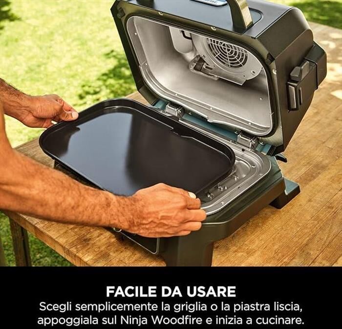 NINJA Piastra Liscia Per Bbq Elettrico Woodfire Xl-nero