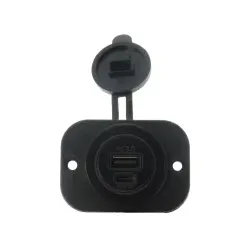 Dietz 24025 Doppel USB Ladebuchse - USB-A (2,4A) - USB-C (3,0A)