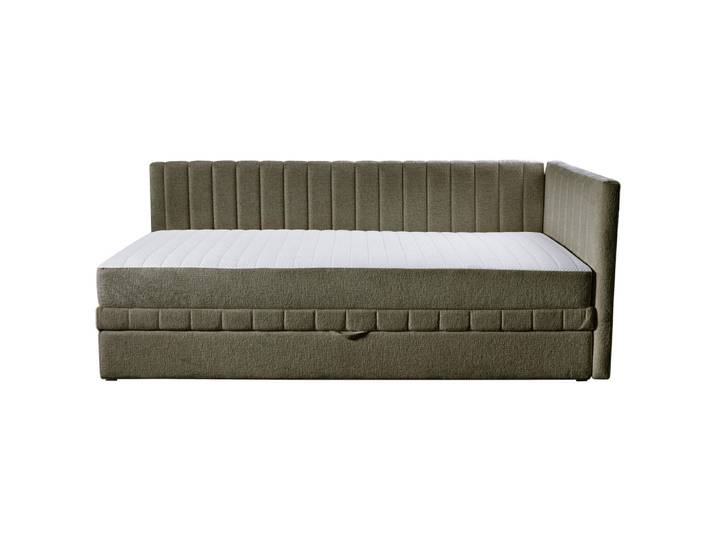 Mid.you Schlafsofa Roma, Grün, Kunststoff, 3-Sitzer, 212x83x99 cm, Armteil rechts, Wohnzimmer, Sofas & Couches, Schlafsofas, Schlafsofas mit Bettkasten