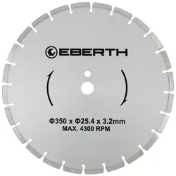 EBERTH Diamanttrennscheibe 350mm, für Gipsplatten, Fliesen & Ziegel
