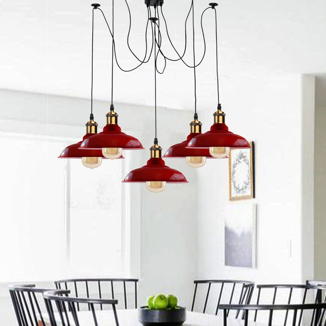 Longshore Tides London 5 - Light Pendant Red 213.5cm H X 32cm W X 32cm D