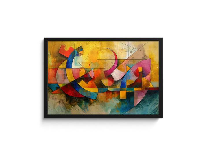 MuchoWow Poster MIT Rahmen Kunst - Abstrakt - Modern 60x40 cm, Gelb, Papier, Rechteckig, 60x40 cm, gerahmt, Bilder & Rahmen, Bilder