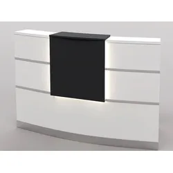 Empfangstheke Tresen für Ihr Büro VALENCE weiß Salon Kanzlei  Praxis Möbel von Jet-Line 120 cm
