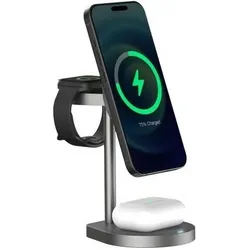 Nevox 3-IN-1 Stand-Dockingstation (25 W), Wireless Charger, Grau