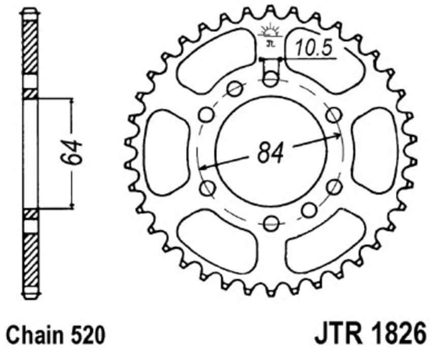 Kettenrad JT JTR1826,39