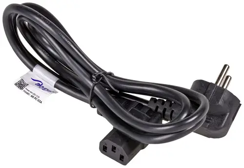 Akyga Strom Anschlusskabel [1x Kaltgeräte-Buchse C13 - 1x Schutzkontakt-Stecker] 1.50m Schwarz