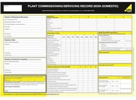 Officially Licensed Gas Safe Gas Safe® Plant Commissioning/Service Record Non-Domestic - Pad of 50
