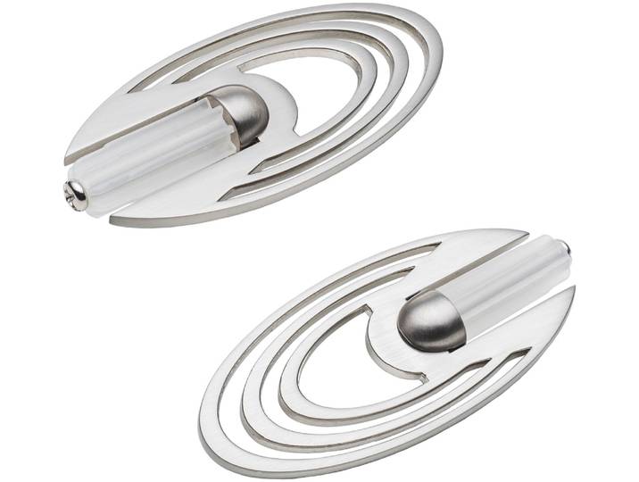 Gardinenstangen-Endstück LIEDECO Endstück, Endknopf Saturn für 12 mm Stangen Gr. 1, silber (edelstahlfarben), H:3,3cm L:7,2cm, Gardinenstangenendstücke, Gardinenstangen-Endstück, Endstück, Endknopf