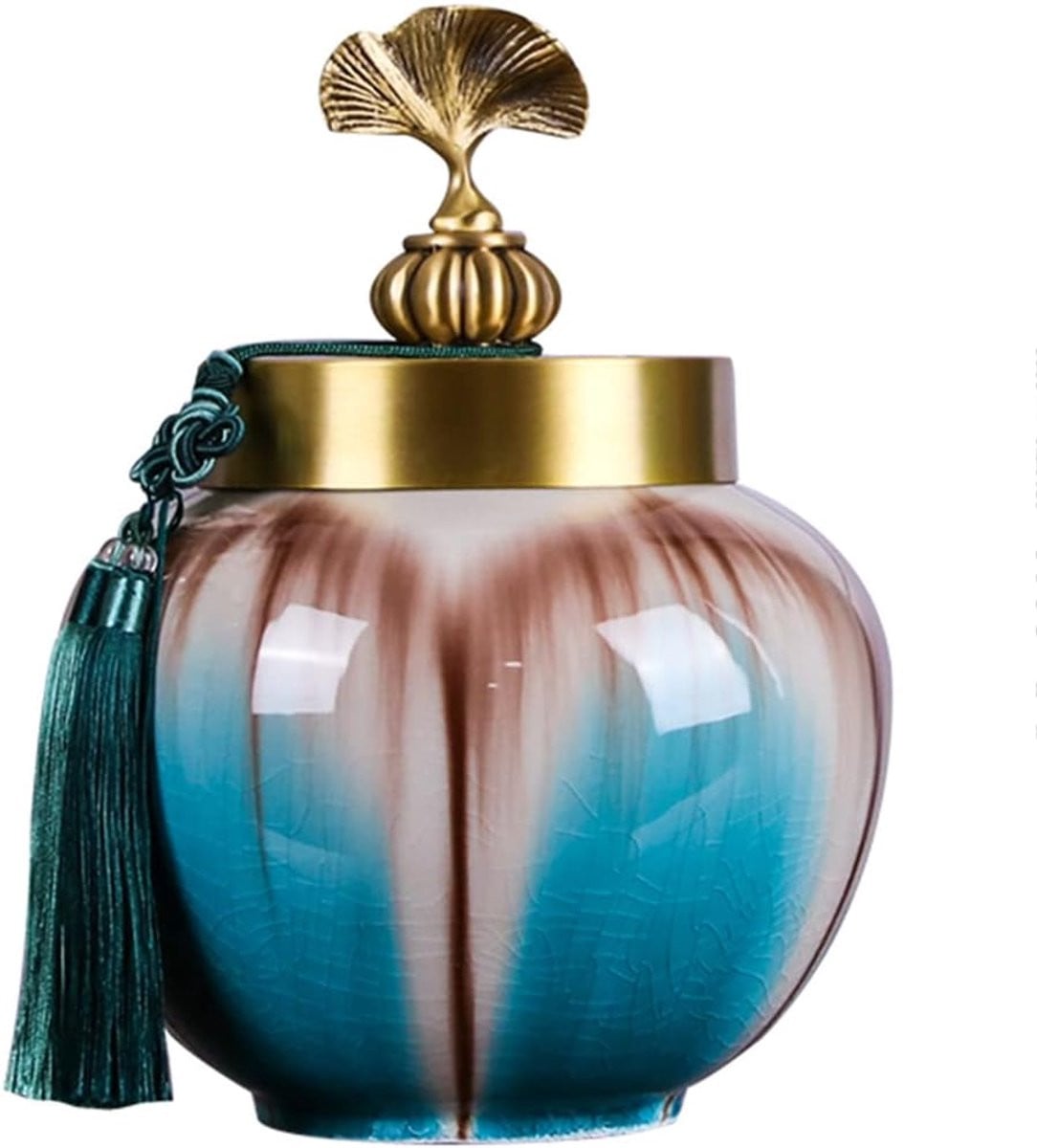 Handgemaakte blauwe keramische gemberpot decoratieve vaas tot 40 cm