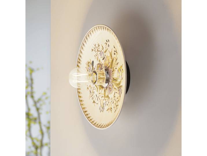 Faelira Applique Murale Rose Vif/Blanc - Lucande - Salon / séjour - Vintage / rétro - Céramique - À ampoule unique
