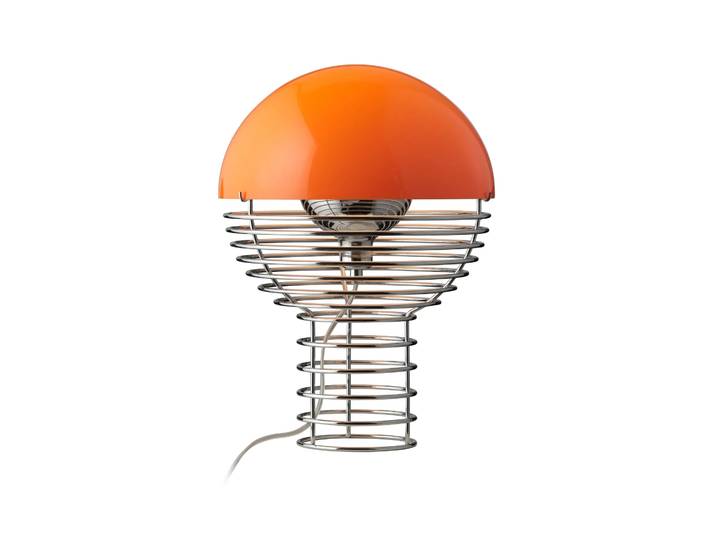 Verpan Wire Tischleuchte Ø30cm Chrome-orange
