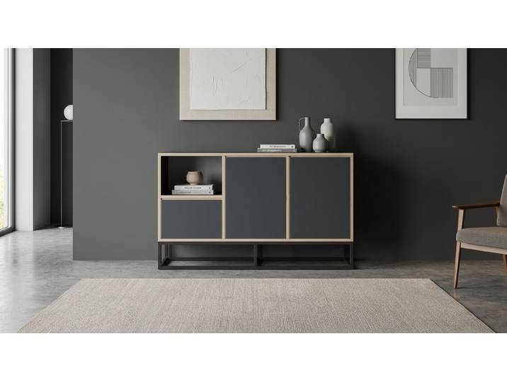 Schwarzes Sideboard Premium Dekore Schwarz Multiplex Kante