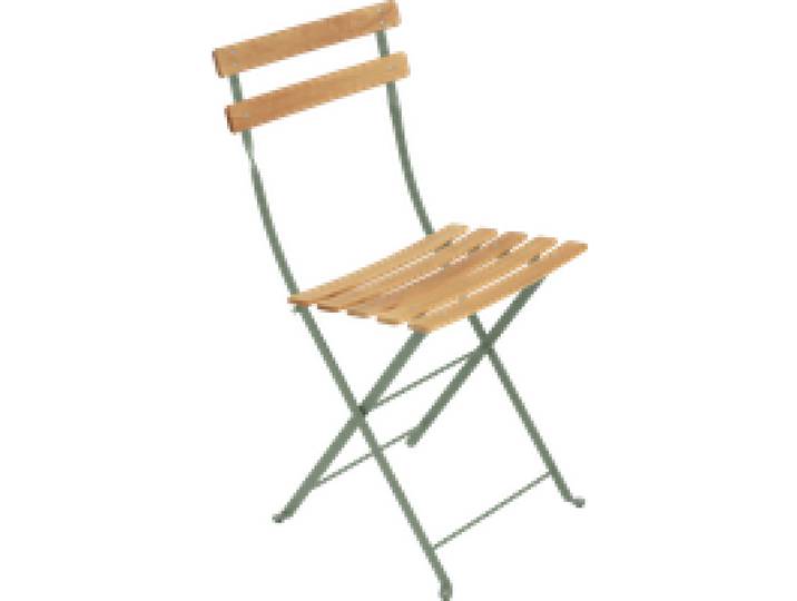 Lot de 2 Chaises Pliantes Bistro Naturel en Acier et en Bois