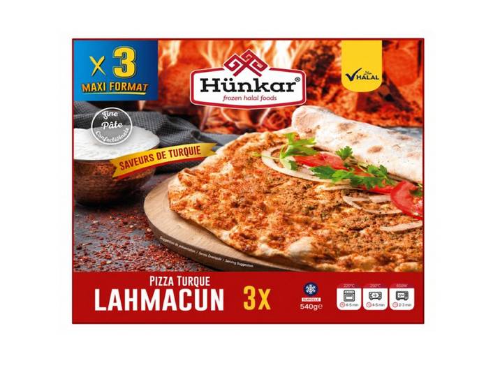 HÜNKAR Lahmacun Pizzas turques Halal x3 - 540 g