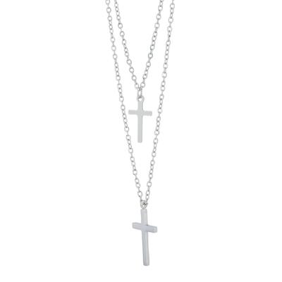 Kette ohne Anhänger ADELIA´S "Halskette mit Anhänger – Kreuz aus Edelstahl", silber, Halsketten, Damen, 45cm, Edelstahl, Eine schöne Geschenkidee für jeden Anlass