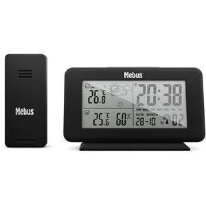 Mebus Wetterstation 40689, Funk, digital, mit Außensensor, Wettervorhersage, LC-Display & 3 Messwerten