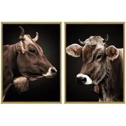 La Casa »Cow Portaits« Glasbilder 30x40 cm 2er-Set