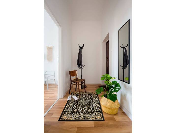 Teppich Kendra I Schwarz/Beige 80 x 150cm Webstoff