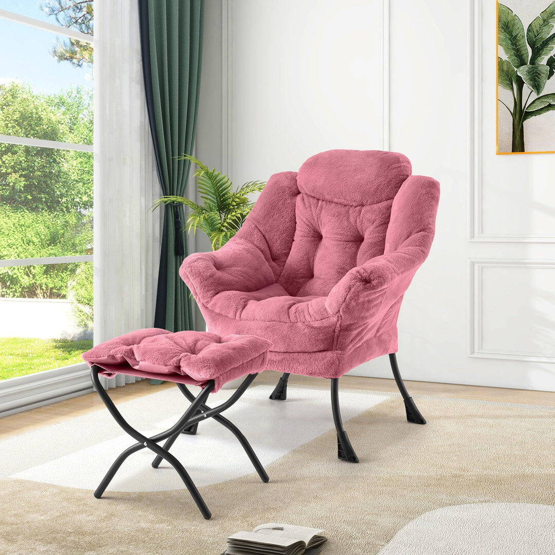George Oliver Upholstered Armchair Red 99.06cm H X 83.82cm W X 68.58cm D
