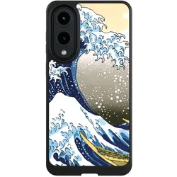 Nivocase Hülle für Samsung Galaxy S25 Edge Handyhülle NIVOcore Case Schwarz Katsushika Hokusai Kunst Die (Samsung Galaxy S25 Edge), Smartphone Hülle, Schwarz