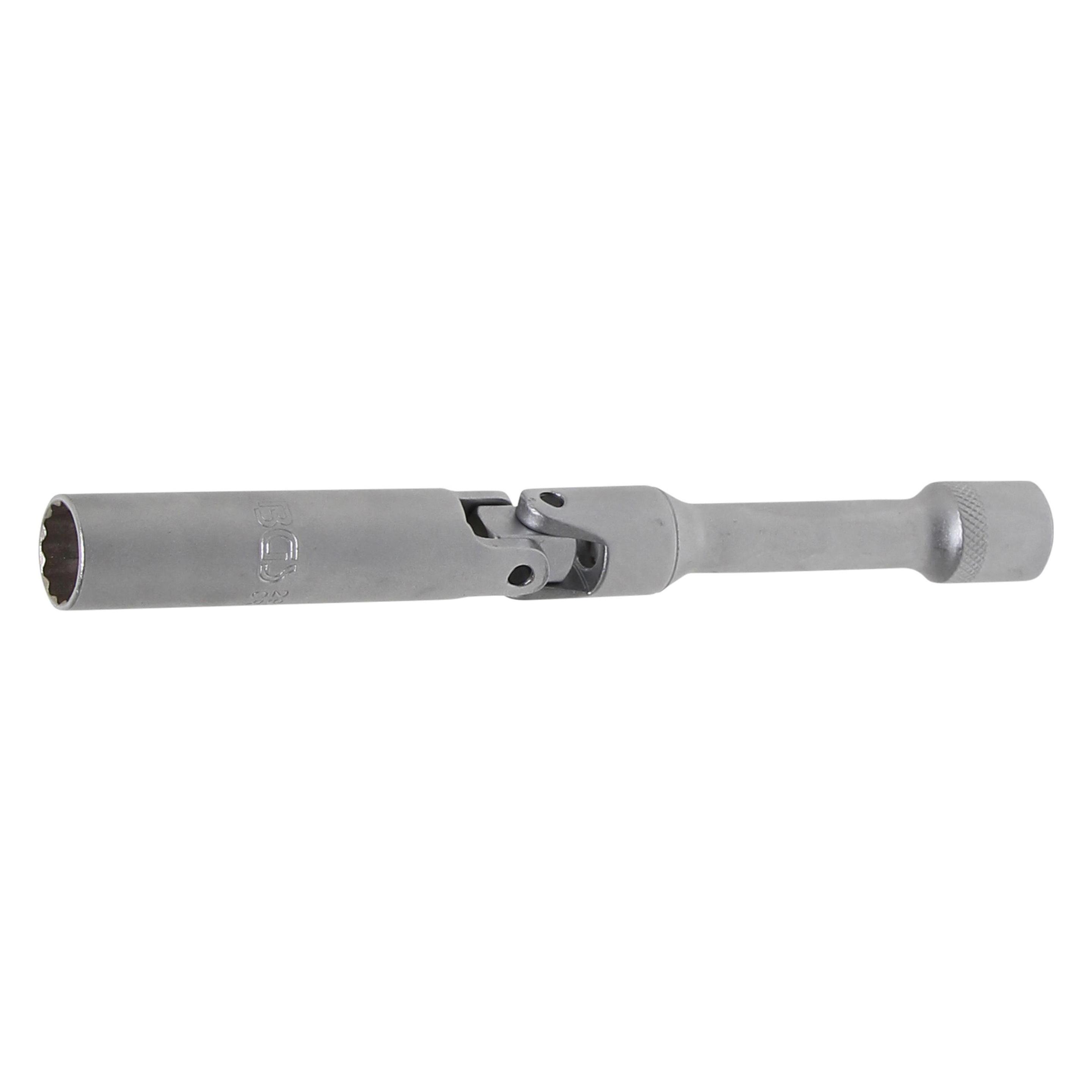 BGS Zündkerzen-Gelenkeinsatz Zwölfkant, extra lang Antrieb Innenvierkant 10 mm (3/8") SW 14 mm (2987)