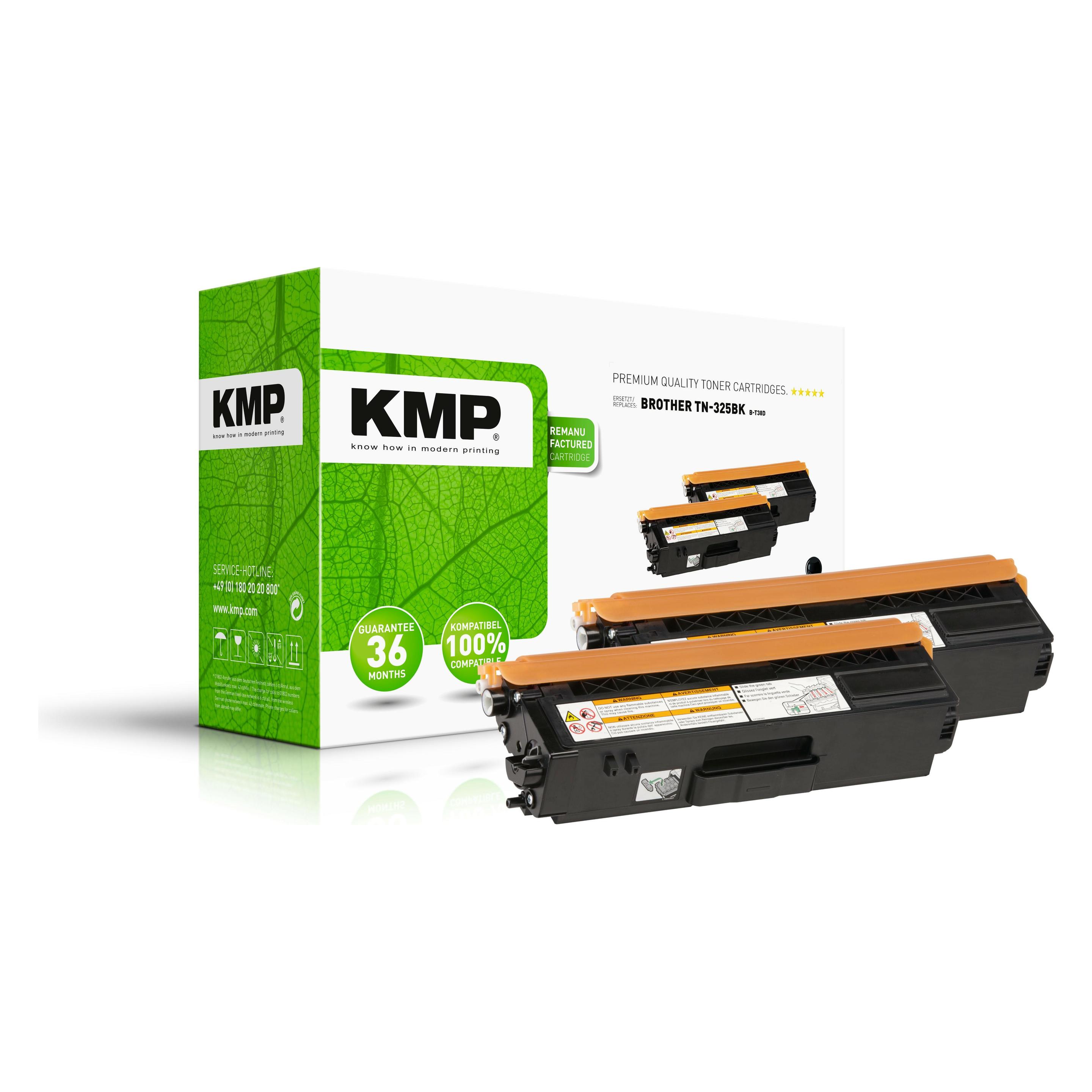 KMP Toner ersetzt 2x TN325BK (BK) (1243,HC21)