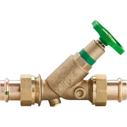 KFR-Ventil mit Prüfschraube mit Pressverschraubung V-Kontur DN 20/22mm nichtst. Spindel