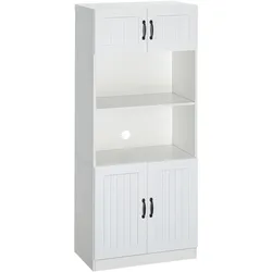 MODFU Küchenschrank aus MDF in Weiß, 70x40x170 cm, mit verstellbaren Einlegeböden und Kippschutz