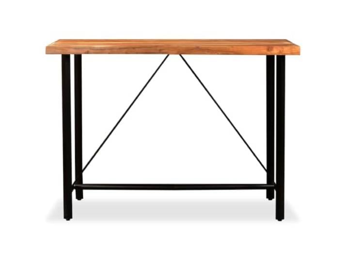 HBBMGYD Bartisch, Massivholz, Akazie, 150 x 70 x 107 cm Massives Akazienholz, starke Stahlbeine, industrieller Stil, handgefertigt, einfach zu montieren, Küche oder Esszimmer