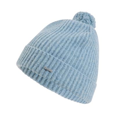 Strickmütze FALKE "Pure Cashmere", Jungen, Gr. onesize, blau (cloud meliert (6027)), Mützen Strickmütze