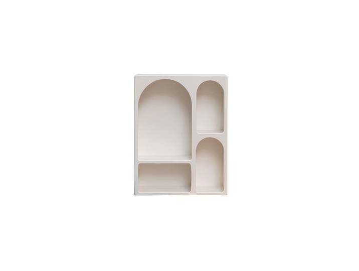 Étagère en bois aggloméré blanc, 4 étagères, à poser, droit, avec