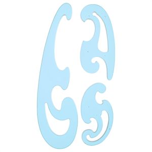 Rumold Burmester RUMO-DUO 81104, blau, Kurvenlineale, Formen A, B, C, 3-teilig