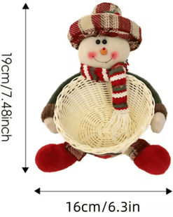 Inspire Picks Snowman Holiday Candy Basket Christmas Woven Gift Basket & Snowman Christmas Decoration snowmen