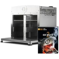 BEEFER Twin Pro DE/AT 50 mbar Propan mit Trennwand 800°C Oberhitzegrill mit Kochbuch "Der BEEFER 2" im Set - 1130011-Set2
