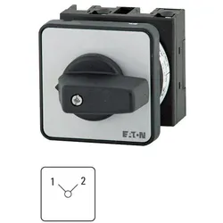 Eaton 012254 Wendeschalter, T0, 20 A, Einbau, 3 Baueinheit(en), Kontakte: 5, 90 °, rastend, ohne 0-Stellung, 1-2, Abwicklungs Nr. 115 T0-3-115/E