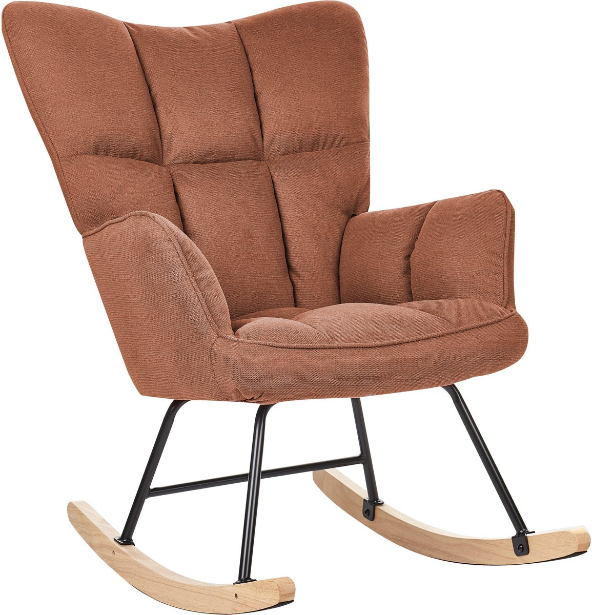 Beliani OULU Schommelstoel - Bruin - Polyester